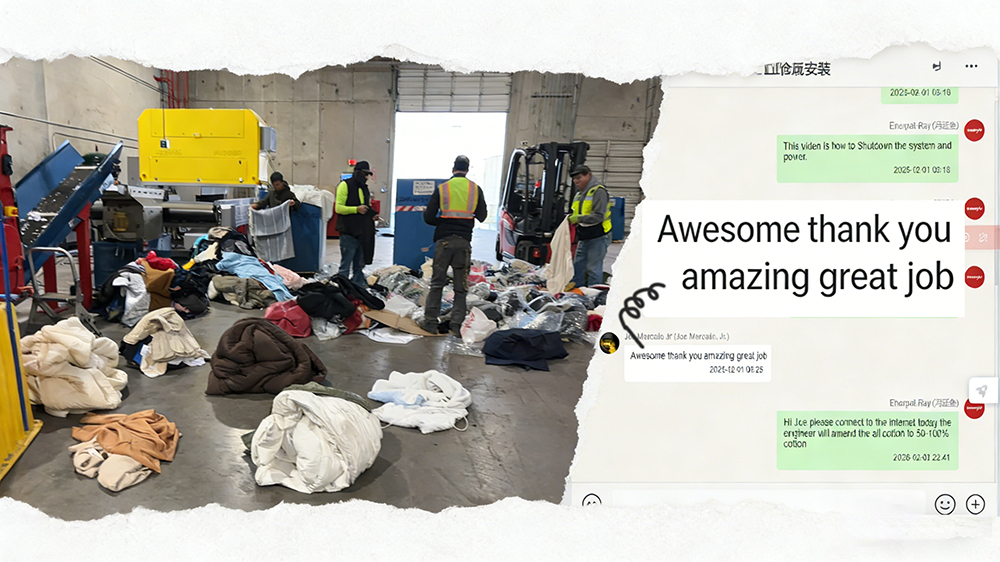 textile recycling line línea de reciclaje textil