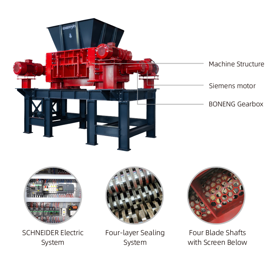 In Stock MSC-E1300 Quad Shaft Shredder En stock Trituradora de cuatro ejes MSC-E1300