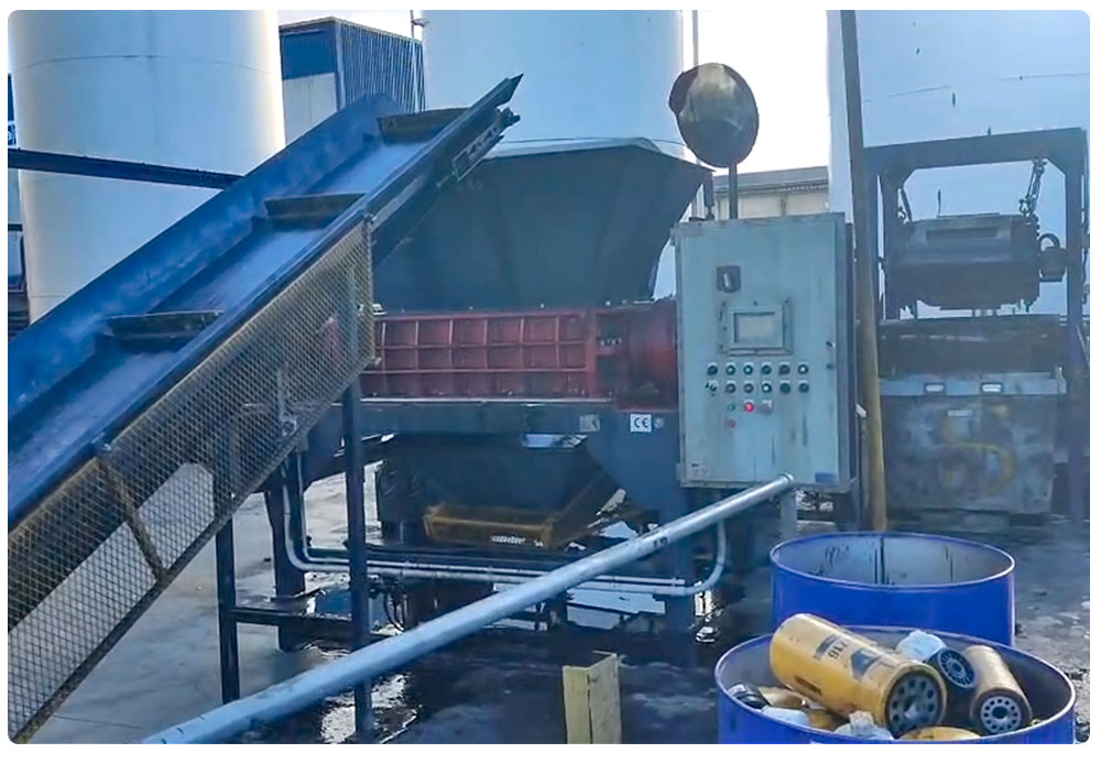 Proyecto de línea de reciclaje de filtros de aceite