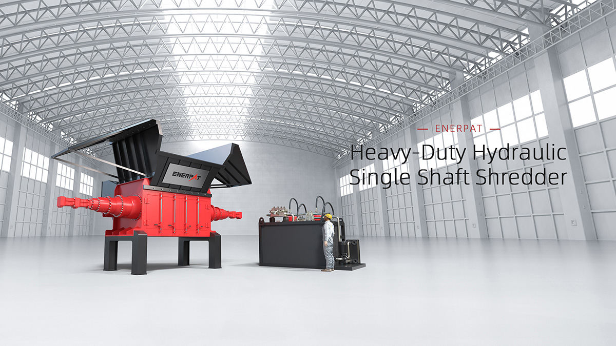 ENERPAT Heavy-Duty Hydraulic One Shaft Shredder Trituradora hidráulica de un eje de servicio pesado ENRPAT