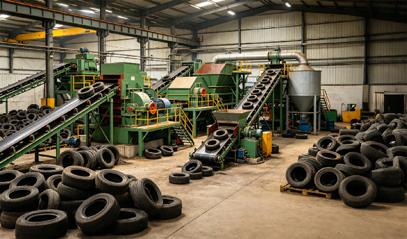 negocio de reciclaje de neum&aacute;ticos industriales