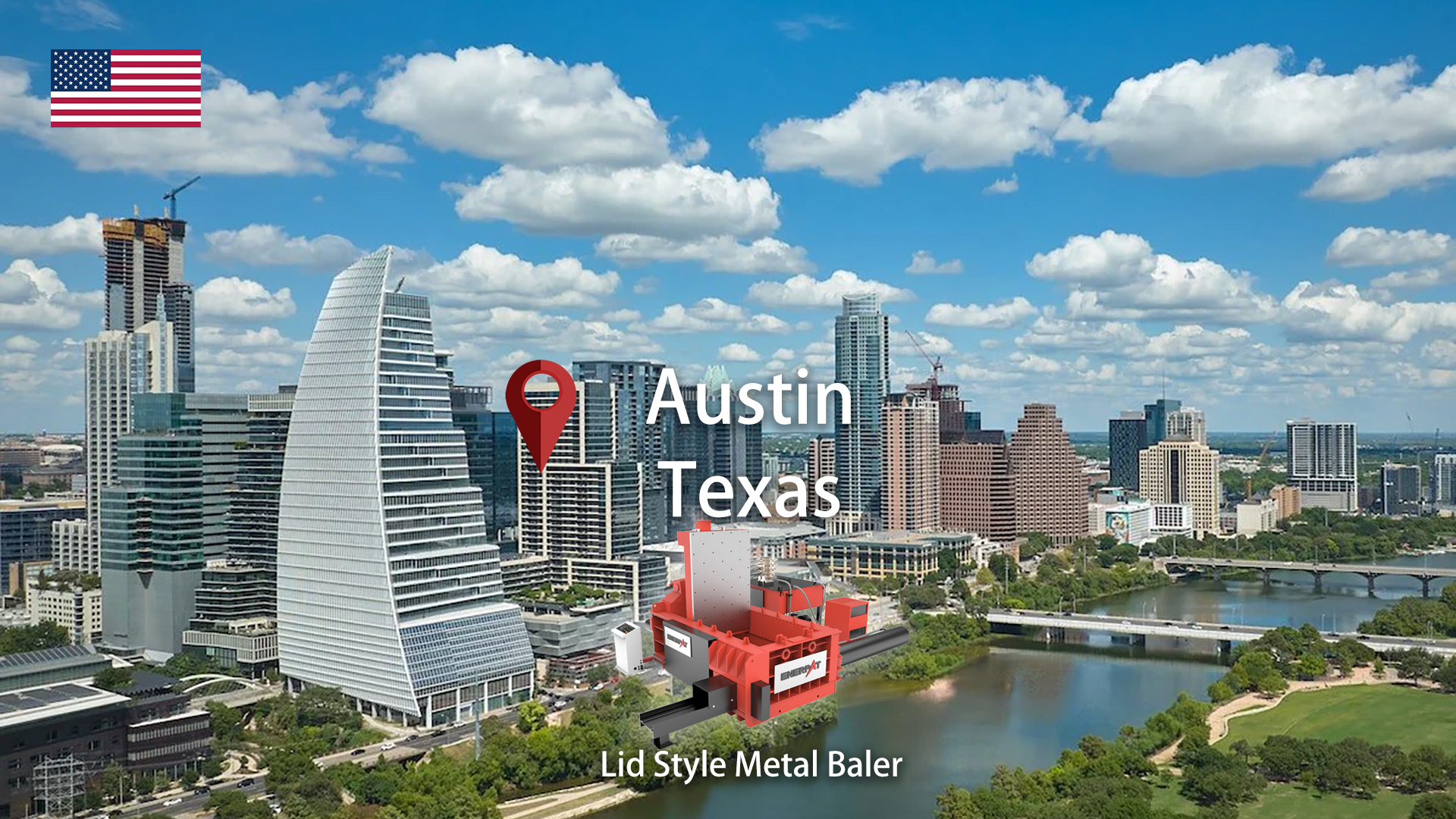 Austin, Texas: Se instaló una empacadora de chatarra ENERPAT AMB-L2014-250 para resortes de colchones