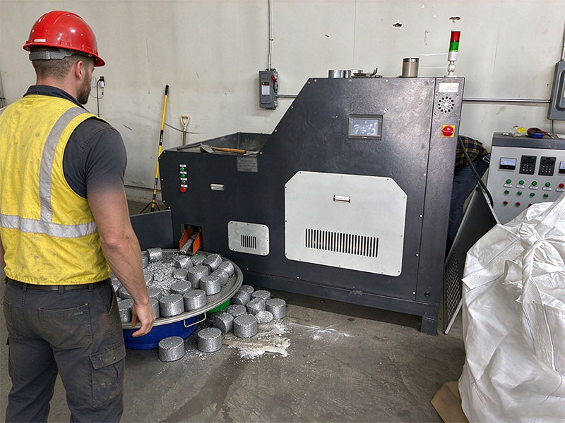 Prensa briquetadora de virutas de aluminio y cobre