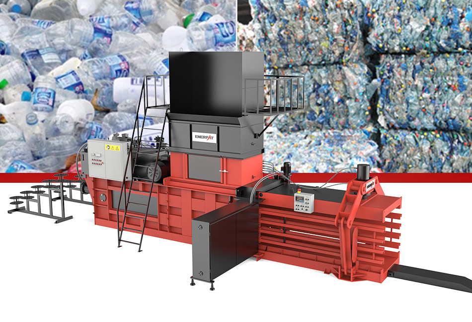 Máquina prensadora de botellas de PET