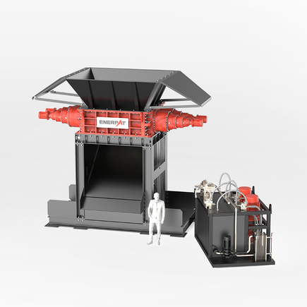 Trituradora de automóviles hidráulica de doble eje de 500 kW