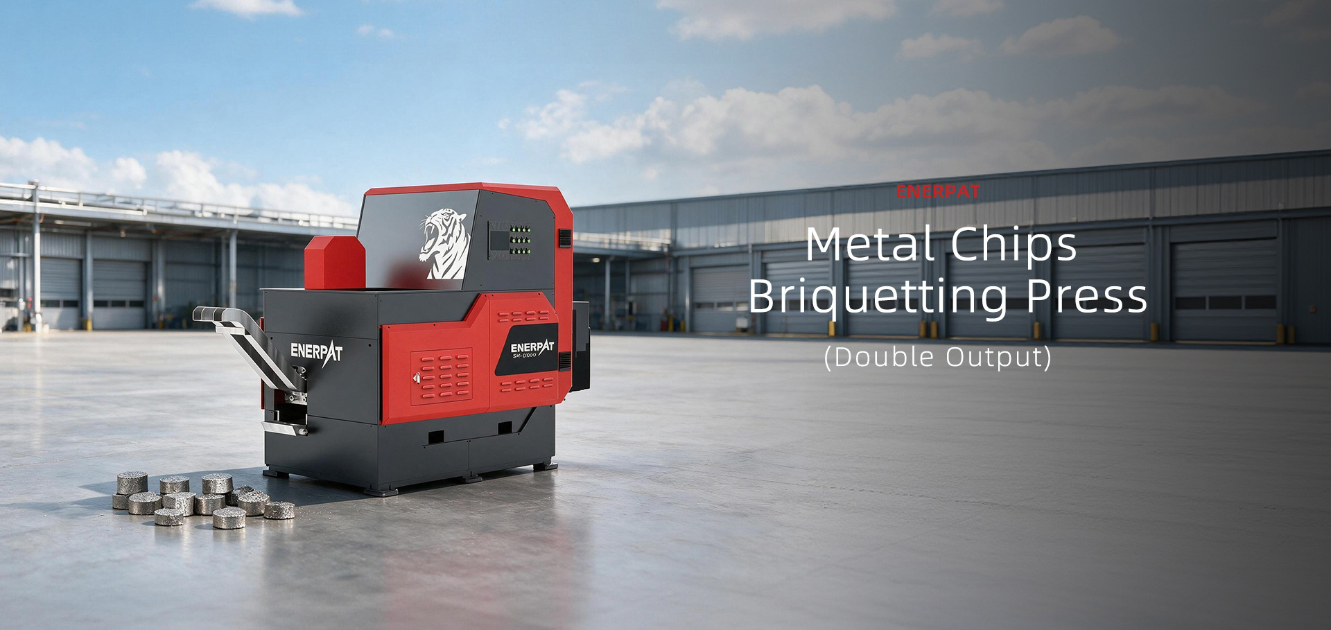 Prensa briquetadora de virutas de metal de doble salida