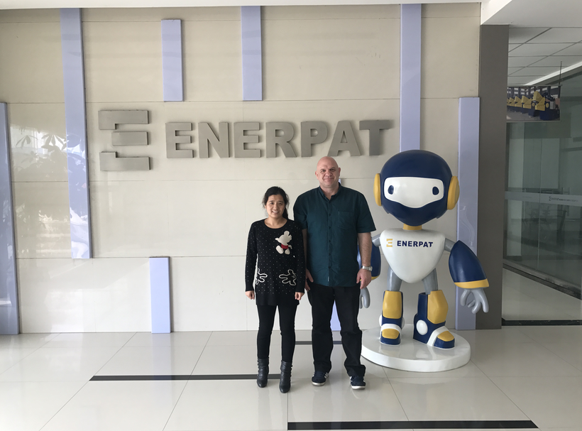 UK customer visits Enerpat -- mattress spring baler