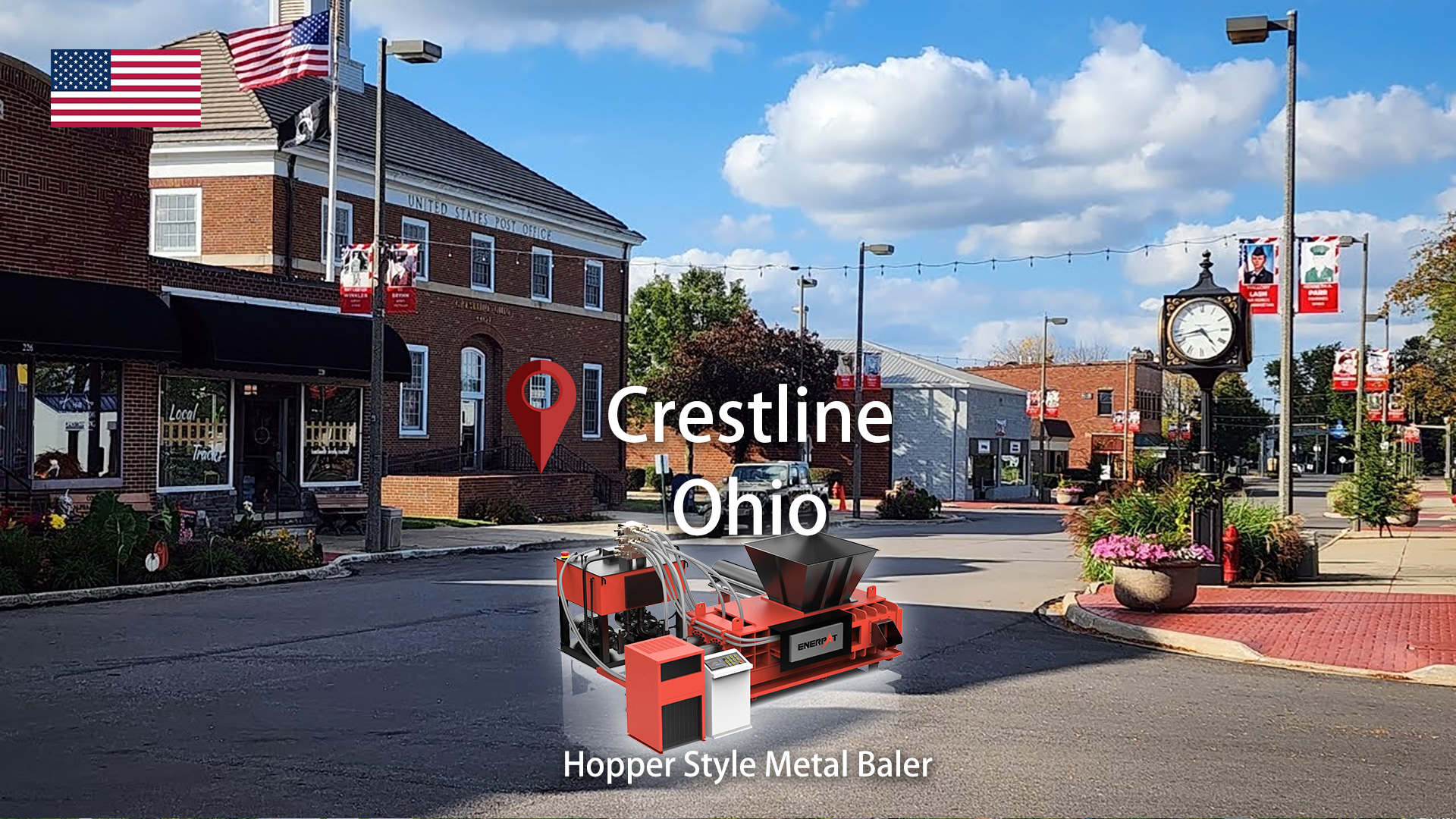 Crestline, Ohio: Se instaló la empacadora de alambre hidráulica para neumáticos de desecho ENRPAT AMB-H1075-250