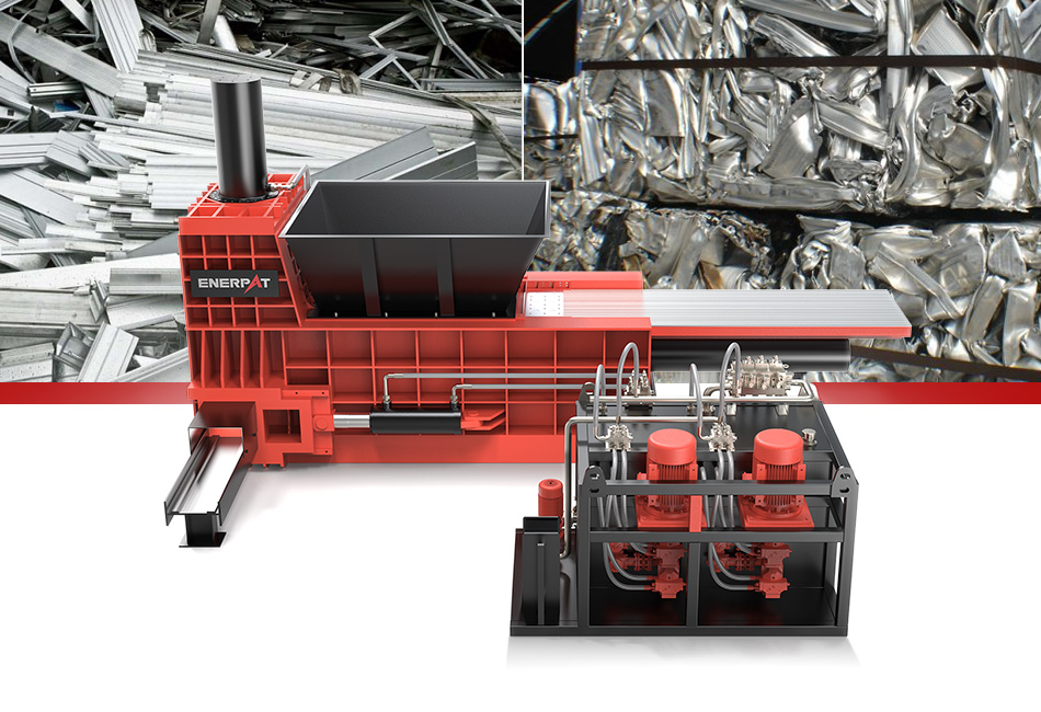 Empacadora de metal con compactaci&oacute;n de tres v&iacute;as